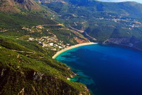 Aerial view on Lichnos beach Parga Greece